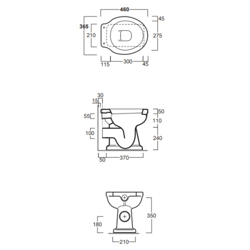 Чаша унитаза приставная Simas LO 911 bia цвет белый без сиденья душевой смыв - фото 3